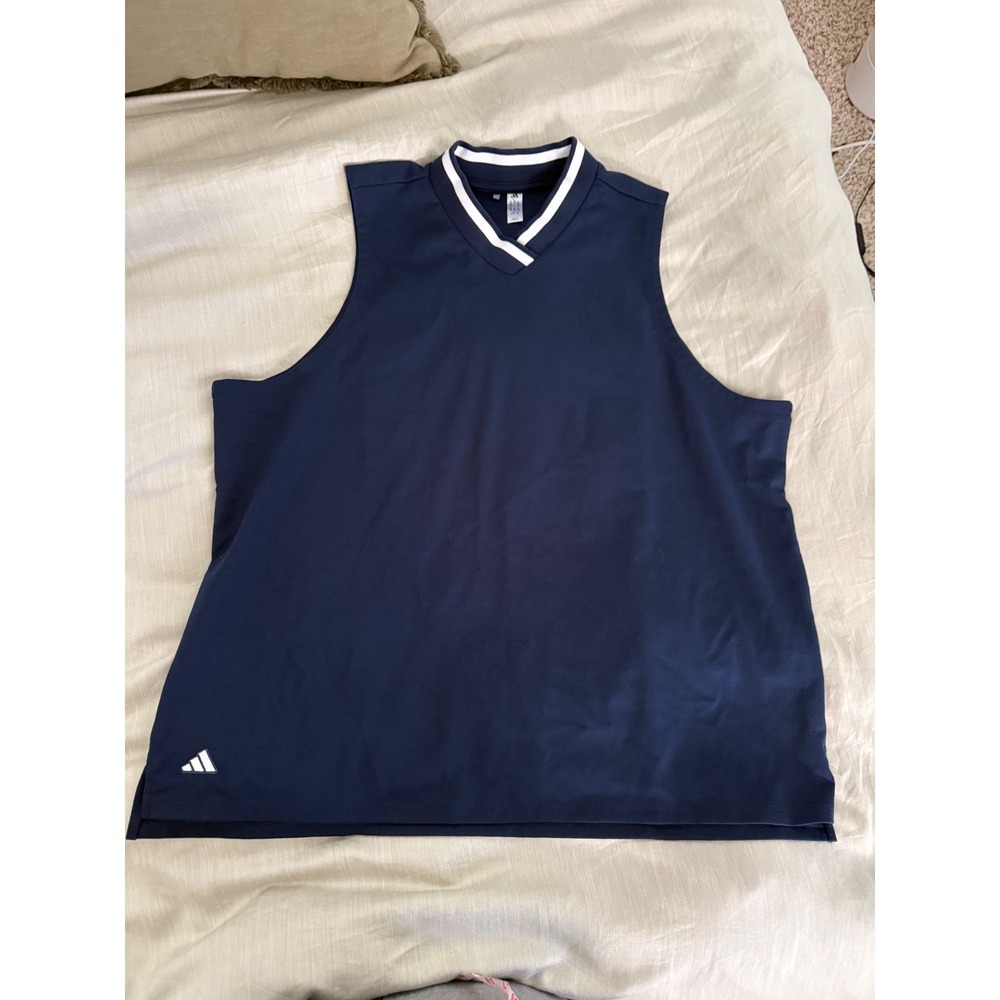 Adidas Golf Men's XL Sleeveless V-Neck Performance Tank Vest Navy
